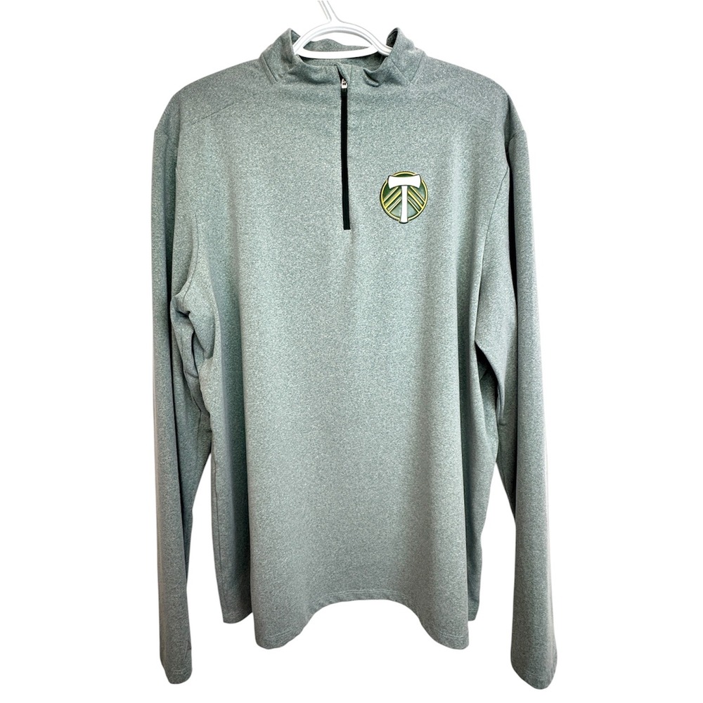 MLS‎ Portland Timbers Quarter-Zip Pullover Heathered Gray Official MLS Gear